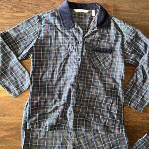 VTG Victoria's Secret Country Collection blue plaid pajama set Cotton XS. READ